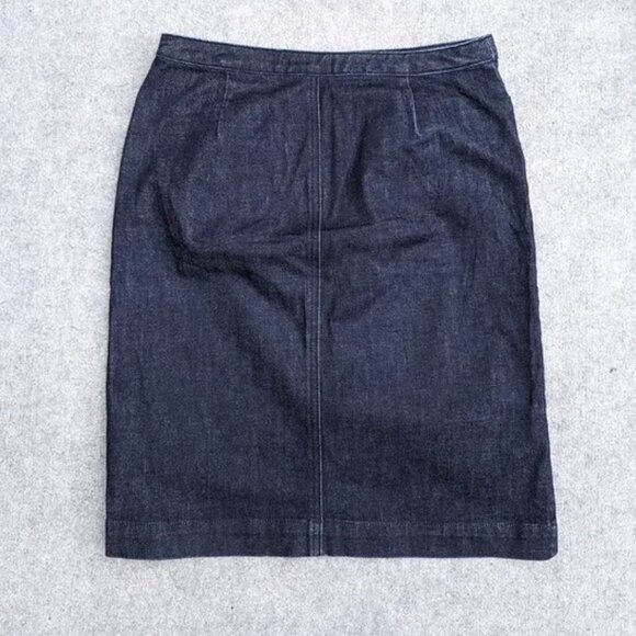 Chic Denim Midi Skirt with Front Slit - Picture 2 of 4